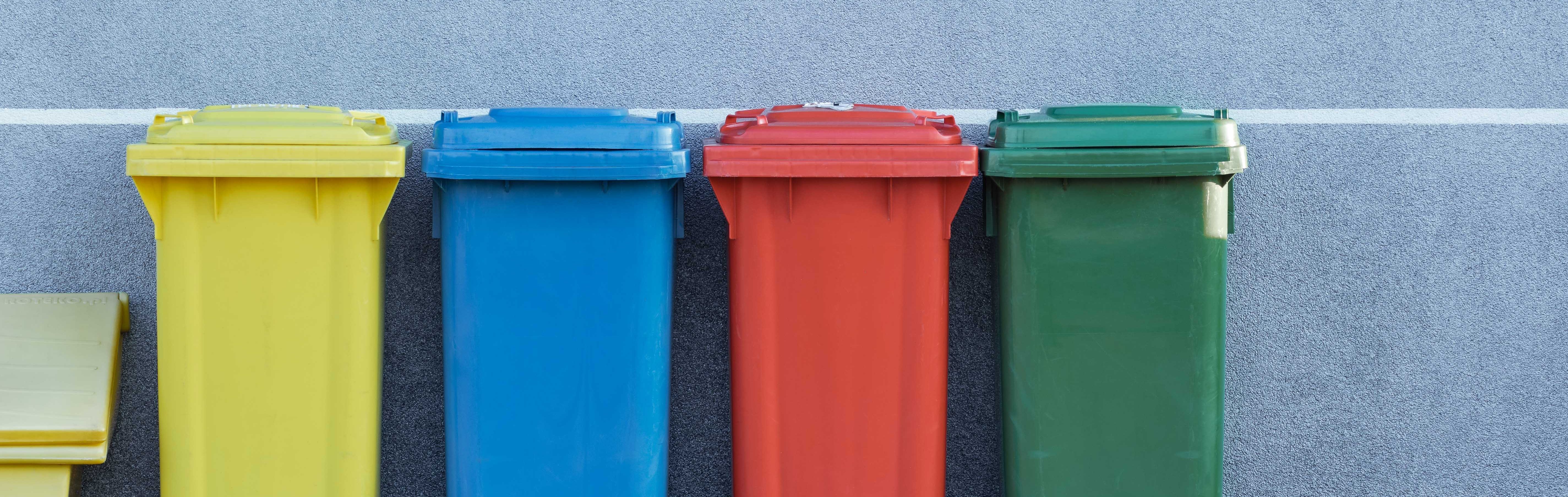 colourful rubbish bins