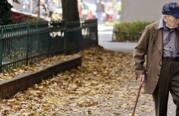 elderly man walking